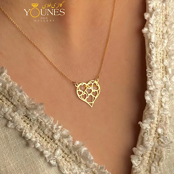 گردنبند قلب تو قلب طلا